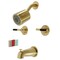 Kingston Brass Two-Handle Tub and Shower Faucet, Brushed Brass KBX8147CKL - alternate 1